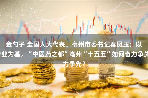 金勺子 全国人大代表、亳州市委书记秦凤玉：以产业为基，“中医药之都”亳州“十五五”如何奋力争先？